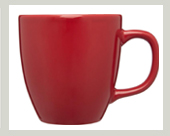 Schicker-grosser Becher-Tasse- aussen-rot-glaenzend-innen-rot-430ml